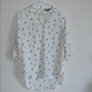 Sheer Cactus Cut-out Blouse